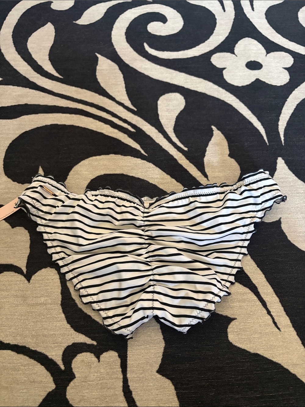 Victoria's Secret Black and White Striped Bikini Bottom - Picture 2 of 3